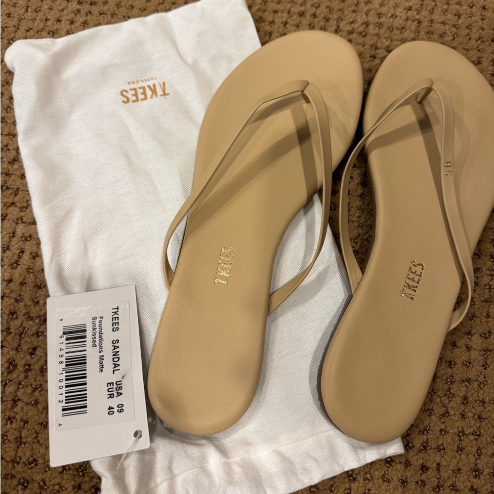TKEES Nude Flip Flops (SB monogram)